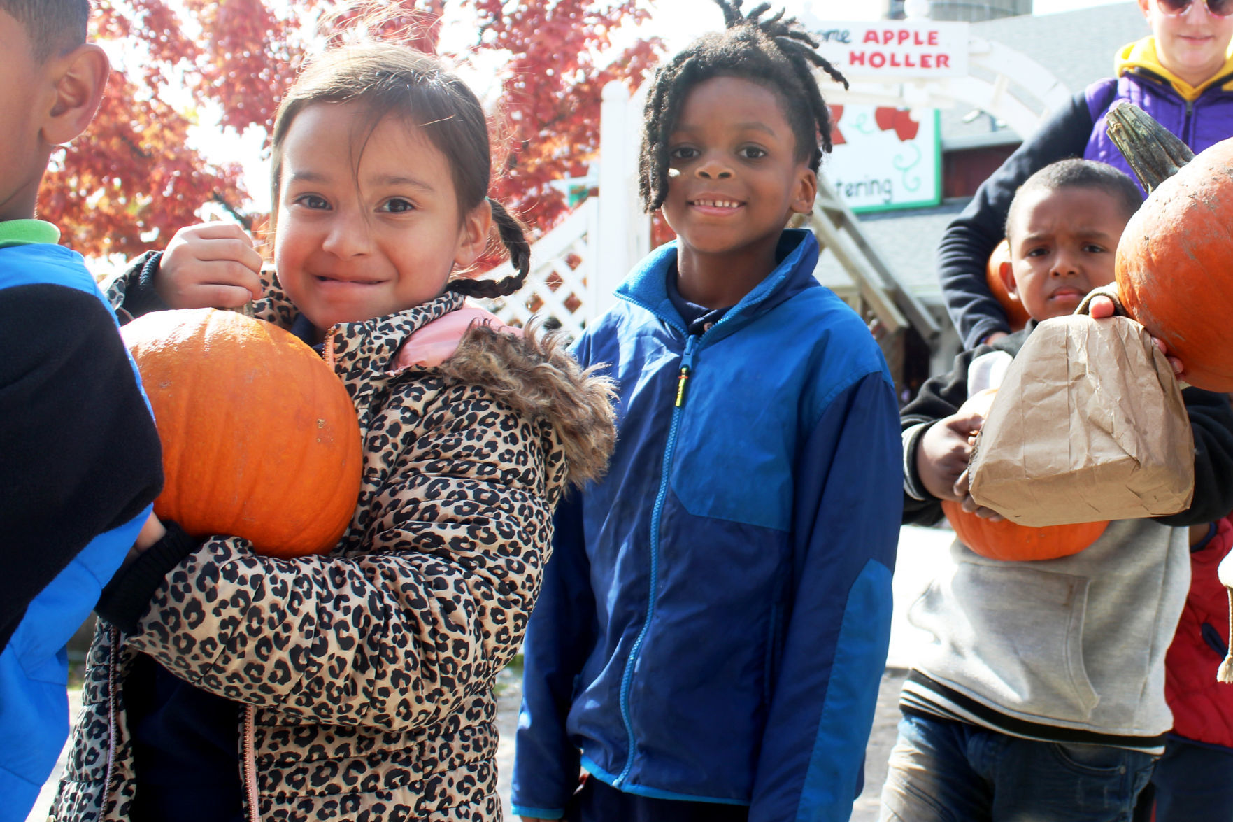 Proud of her pumpkin